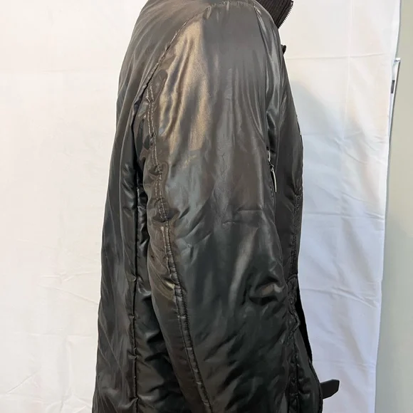 Tallia Mens Size L Black Jacket Coat w/ Zipper 5 Snap & Detachable Collar - Picture 3 of 14